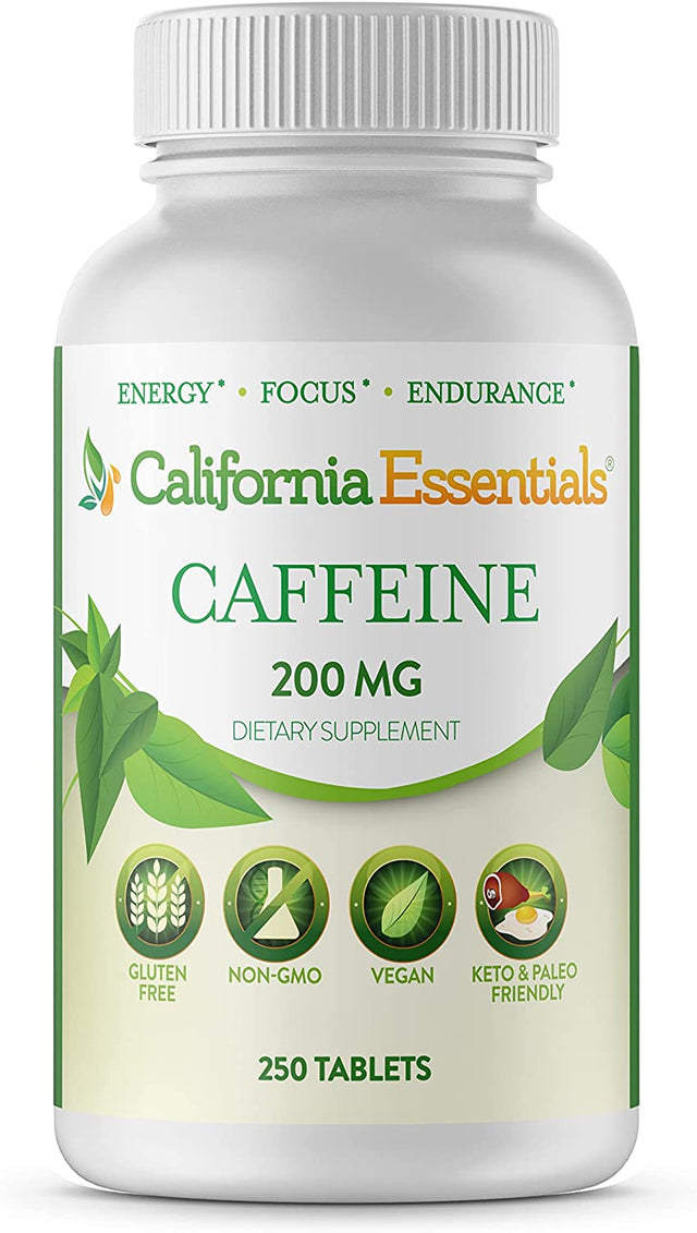 Energy plus Focus 200Mg Caffeine Supplement, 250 Tablets. Boosts Alertness, Endurance, and Mental Clarity for Athletes at the Gym or Sports. Aids Metabolism, Weight Management, and Pre-Workout Energy.