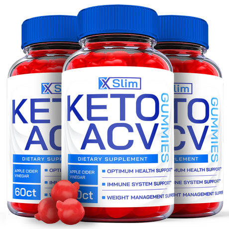 (3 Pack) X Slim Keto ACV Gummies - Supplement for Weight Loss - Energy & Focus Boosting Dietary Supplements for Weight Management & Metabolism - Fat Burn - 180 Gummies