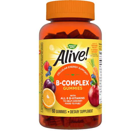 Nature’S Way Alive! B-Complex Gummies, B-Vitamins, Mango Flavored, 60 Gummies