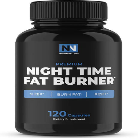 Nobi Nutrition Night Time Hunger Suppressant & Weight Loss Support Supplements for Women & Men | Burn Belly Fat Support Metabolism & Fall Asleep Fast | 120Ct