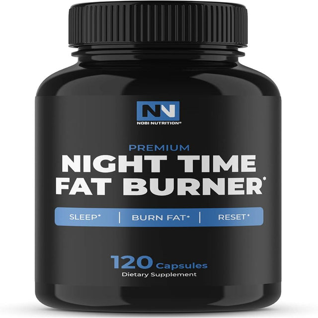 Nobi Nutrition Night Time Hunger Suppressant & Weight Loss Support Supplements for Women & Men | Burn Belly Fat Support Metabolism & Fall Asleep Fast | 120Ct