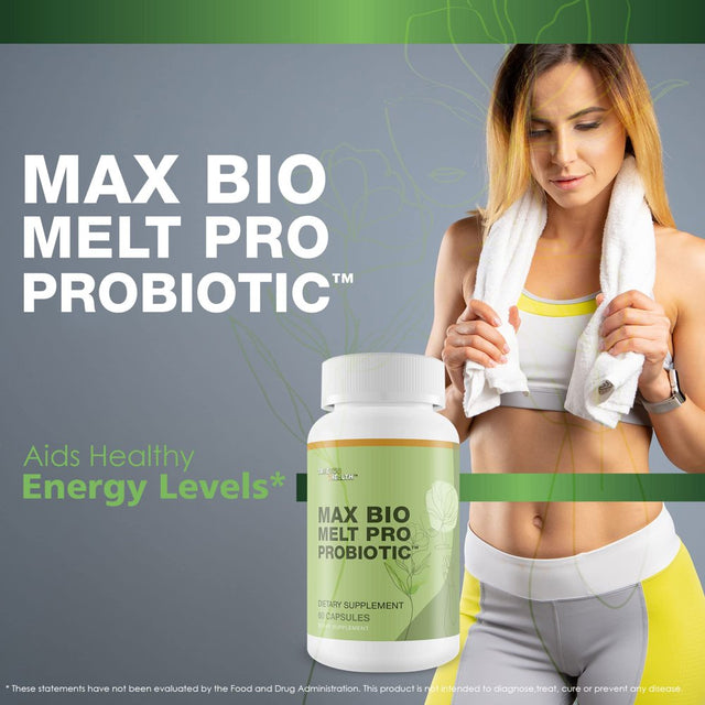 Max Bio Melt Pro Probiotic - Reduce Gut Bloat & Support Improved Gut Health with Premium Probiotics - Formulated to Help Cleanse Your Bowel & Gut to Reduce Size & Support Immune Health