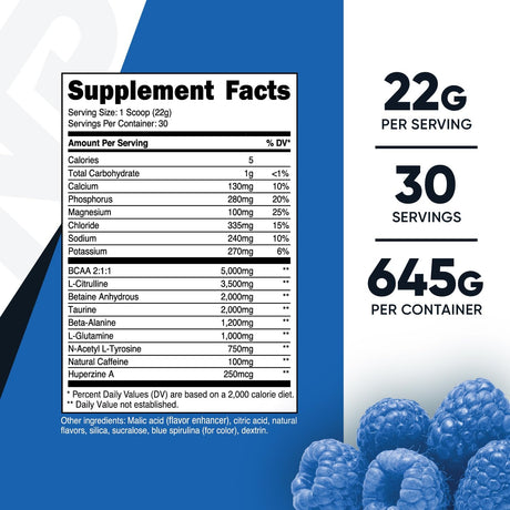 Nutricost Intra-Workout Powder, 30 Servings (Blue Raspberry) - Non-Gmo, Gluten Free, Intraworkout Supplement