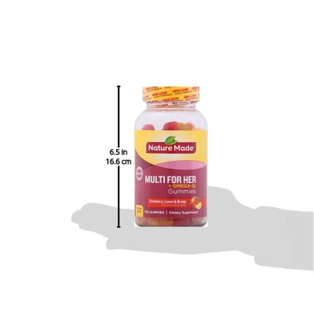 NATURE MADE Multi for Her+ Omega-3S, Gummies Strawberry, Lemon & Orange, 150.0 CT