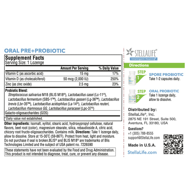 Stellalife Probiotics Kit (Pre/Post) for Digestion and Dental Health