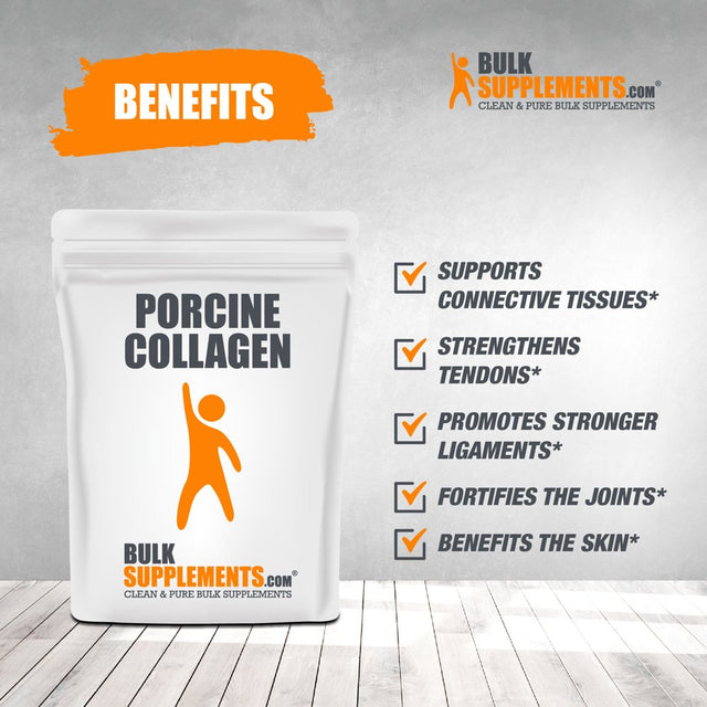 Bulksupplements.Com Hydrolyzed Collagen (Porcine) Powder - Collagen Protein Powder - Collagen Peptides Powder - Collagen Powder for Women (100 Grams)