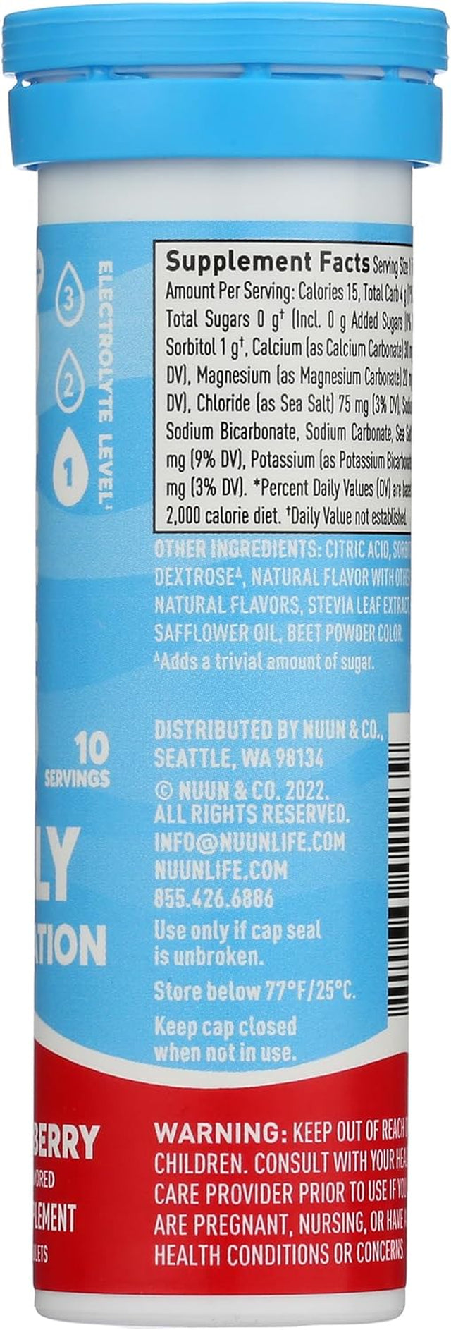 NUUN Wild Strawberry Daily Hydration, 10 CT