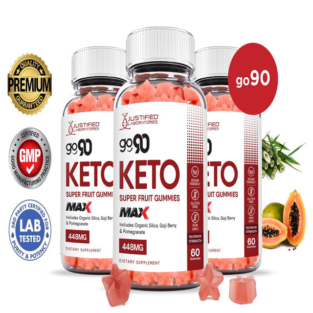 (3 Pack) Go 90 Keto Max Gummies Dietary Supplement 180 Gummys