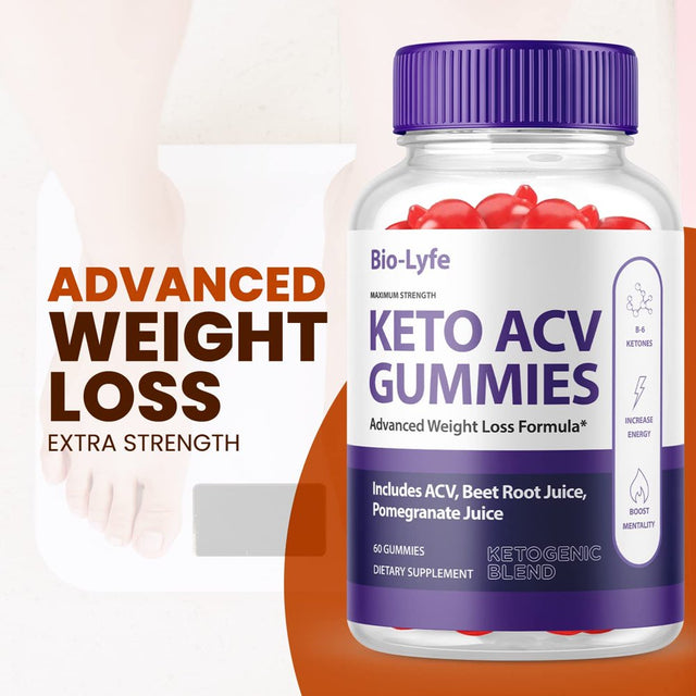 (5 Pack) Biolyfe Keto ACV Gummies - Energy & Focus Boosting Dietary Supplements for Weight Management & Metabolism - Fat Burn - 300 Gummies