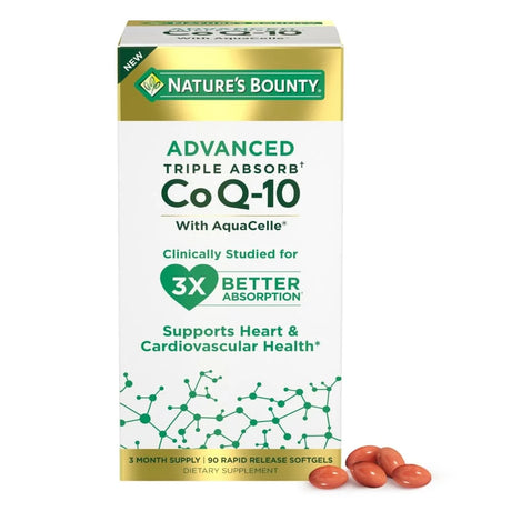 Nature’S Bounty Aquacelle Coq10 100 Mg Softgels for Heart Health, 3X Absorption, 90 Ct