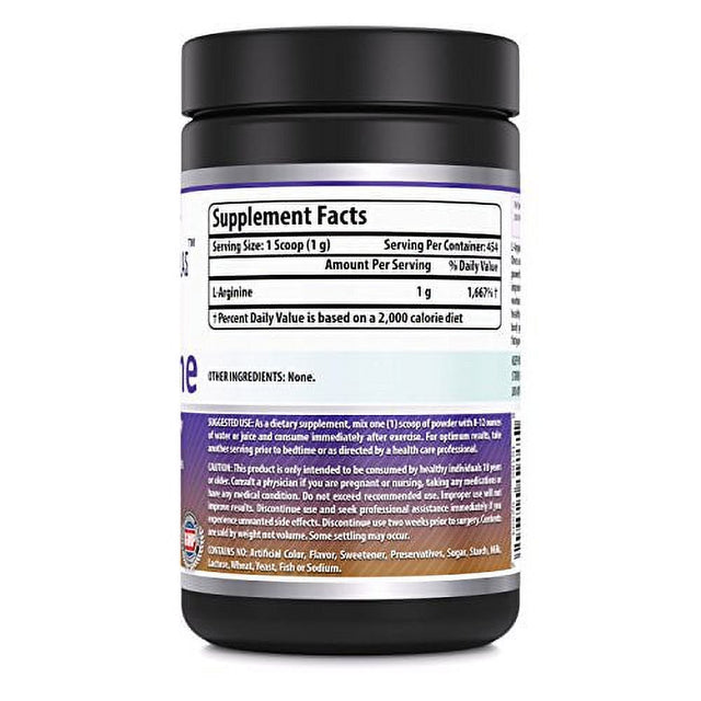 Amazing Formulas L-Arginine Powder Essential Amino Acid Powder -Net Wt. 1 Lb- Unflavored -4.6G per Serving