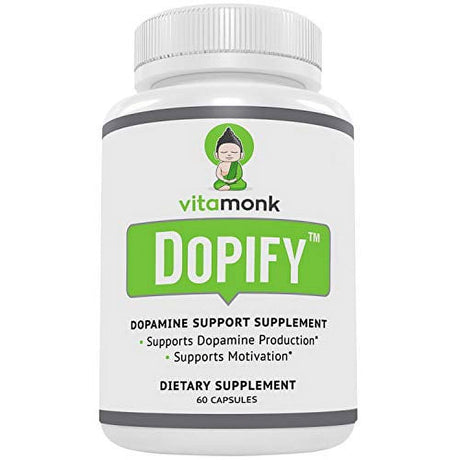 Dopify Dopamine Supplement by Vitamonk - Dopamine Booster with Uridine Monophosphate, Mucuna Pruriens, L-Theanine, Tyrosine and More - No Artificial Fillers, Just Brain Food - 60 Capsules