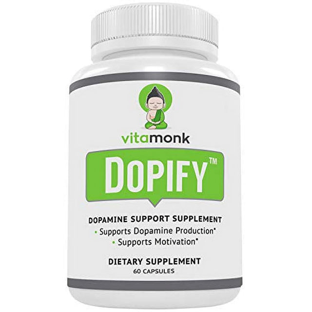 Dopify Dopamine Supplement by Vitamonk - Dopamine Booster with Uridine Monophosphate, Mucuna Pruriens, L-Theanine, Tyrosine and More - No Artificial Fillers, Just Brain Food - 60 Capsules