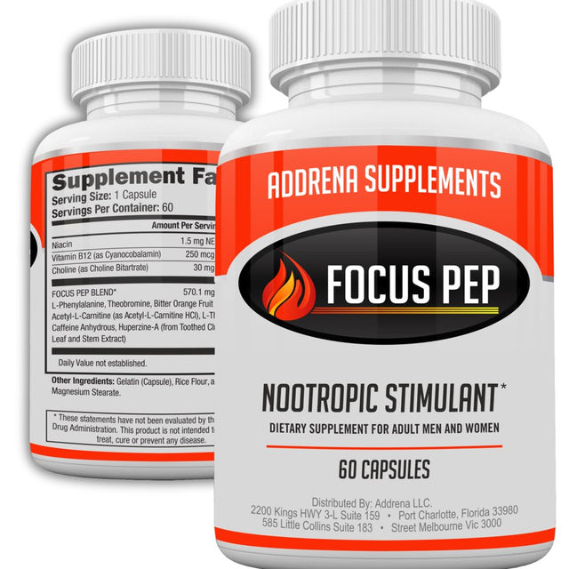 Focus Pep- over the Counter Stimulants to Speed up Naturally: Study Alternative and Best Legal Energy Supplements for Nootropic Brain Boosting, 1207 Mg, 60 Pills