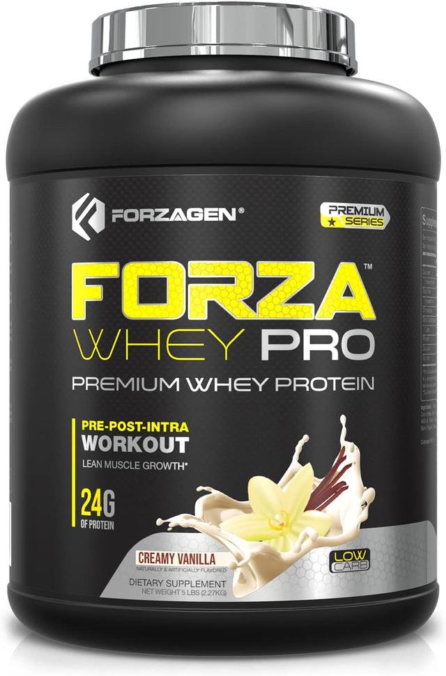 Forzagen Low Carb Whey Protein Powder Vanilla Flavored, Lean Protein Powder 5Lbs for Men & Women, 24G of Protein, No Sugar Added, Proteina Whey Protein Vanilla 5 Pounds