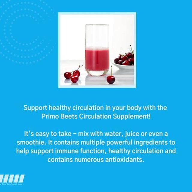 Consult Health Primo Beets - Beet Root Powder Drink Mix – Nitrate Oxide to Boost Daily Nutrition with Ginger & Turmeric - Support Circulation - Cherry Flavor 30 Servings (1Pack)