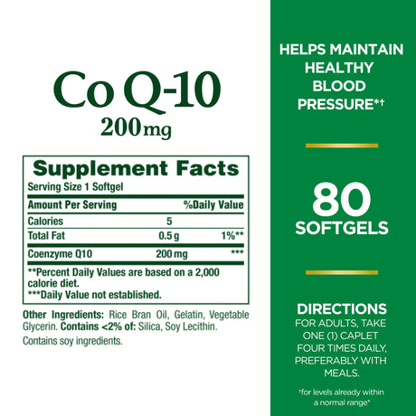 Nature'S Bounty Coq10 200 Mg Rapid Release Softgels for Heart Health Support, 80 Ct