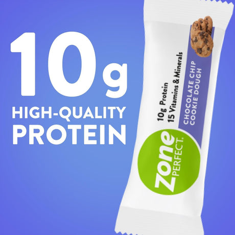 Zoneperfect Protein Bars, 10G Protein, 17 Vitamins & Minerals, Nutritious Snack Bar, Chocolate Chip Cookie Dough, 20 Bars