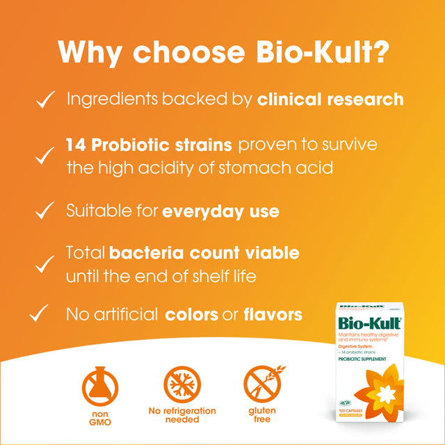 Bio-Kult Gut Health Probiotic Supplement, 120 Count