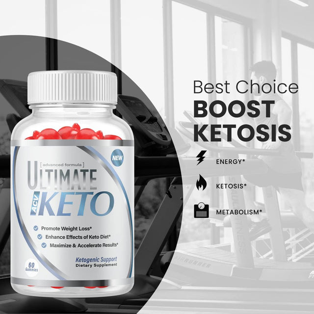 (1 Pack) Ultimate Keto ACV Gummies - Supplement for Weight Loss - Energy & Focus Boosting Dietary Supplements for Weight Management & Metabolism - Fat Burn - 60 Gummies