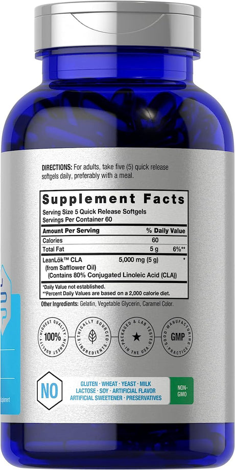 CLA Supplement | 300 Softgel Pills | Maximum Potency | Conjugated Lineolic Acid from Safflower Oil | Non-Gmo, Gluten Free | by Horbaach