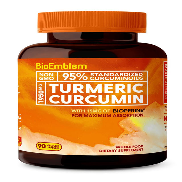 Bioemblem Supplement Triple Magnesium Complex and Turmeric Curcumin, Support for Muscles, Nerves, Joint & Heart Health