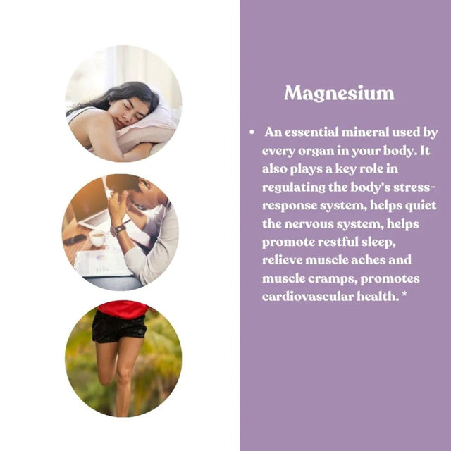 Magnesium Glycinate for Muscle, Bone, Joint, Stress Relief, and Better Sleep | 60 Tablets