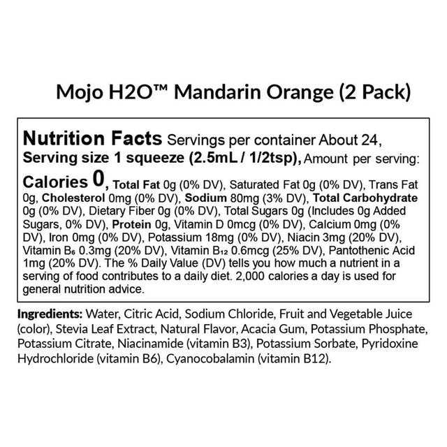 Biotrust Mojo H2O Natural Water Enhancer Drops, with B Vitamins and Electrolytes, Energy Support, Sugar-Free, Zero Calories, No Artificial Sweeteners, Naturally Flavored and Sweetened, Powder