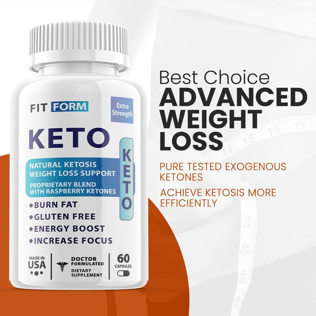 (5 Pack) Fit Form Keto - Supplement for Weight Loss - Energy & Focus Boosting Dietary Supplements for Weight Management & Metabolism - Advanced Fat Burn Raspberry Ketones Pills - 300 Capsules