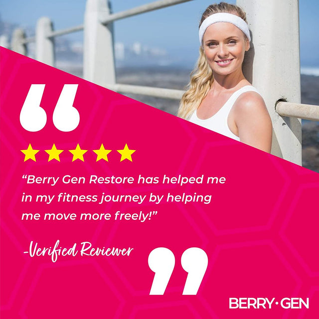 Berry Gen: Restore Collagen Powder with Antioxidants from Blackberry and Blueberry Extracts - 60 Servings - Natural Dual Action Formula - Supports Joints, Hair, Skin, and Nails - Made in the USA