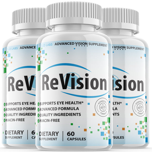 (3 Pack) Revision - New Advanced Revolutionary Eye Health Formula - Supports Healthy Vision - Supplement for Eyes Sight - 180 Capsules