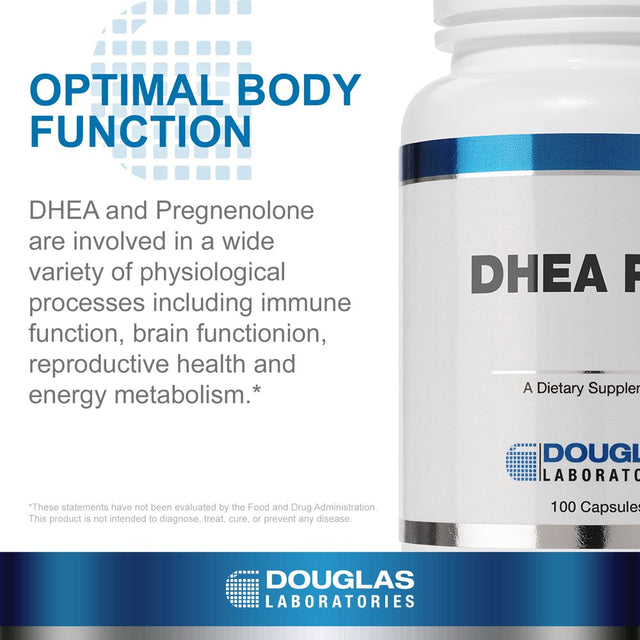 Douglas Laboratories DHEA plus | 25 Mg DHEA plus Pregnenolone to Support Immune Health, Brain, Bones, Energy Metabolism, and Blood Lipid Metabolism* | 100 Capsules