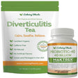 Calming Blends Diverticulitis Tea and Probiotic (40 Billion CFU per Serving, 60 Capsules) Supports Digestive Health