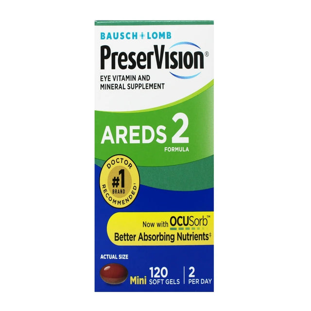 Preservision AREDS 2 Eye Vitamin & Mineral Supplement, Contains Lutein, Vitamin C, Zeaxanthin, Zinc & Vitamin E, 120 Softgels (Packaging May Vary)