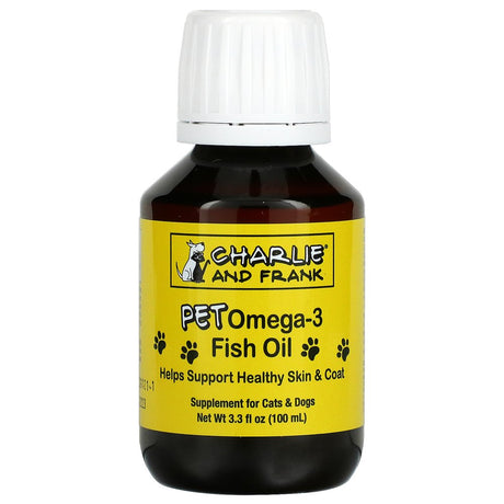 Charlie & Frank, Pet Omega-3 Fish Oil, for Cats & Dogs, Supports Healthy Skin & Coat, 3.3 Fl Oz (100 Ml)