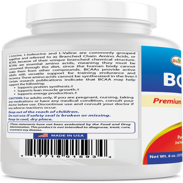 Best Naturals BCAA 8 Oz Powder | Branch Chain Amino Acids Pharmaceutical Grade