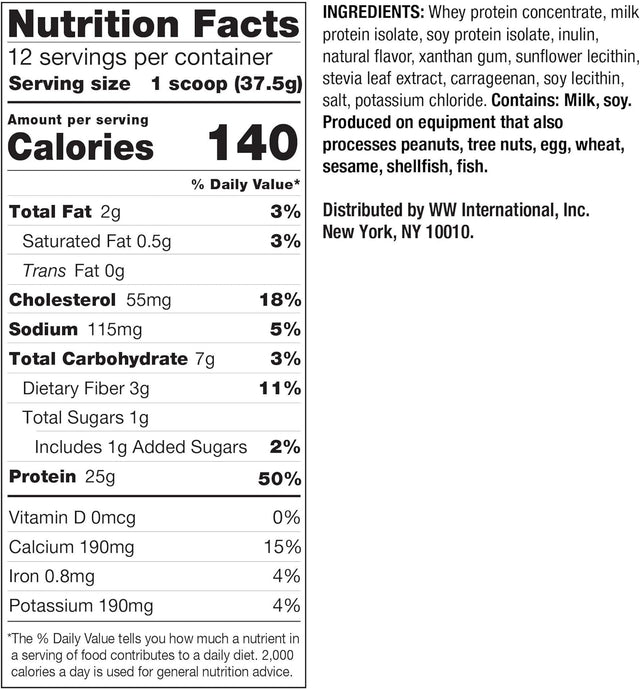 WW Vanilla Protein Booster - Whey Protein Powder, 2 Smartpoints - Weight Watchers Reimagined