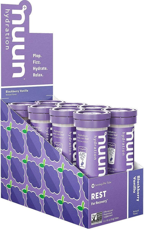 Nuun Rest Hydration Tabs - 8-Pack Blackberry Vanilla, 8 Tubes