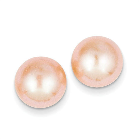 14K 11-12Mm Pink Button FW Cultured Pearl Stud Post Earrings X110BPI (0 Grams|11 to 12MM X 11 to 12MM)