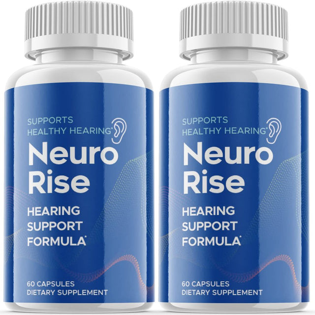 (2 Pack) Neuro Rise - Dietary Supplement for Hearing - Tinnitus Support for Healthy Middle and Inner Ear Structures, Including Cilia, Nerves and Blood Supply - 120 Capsules