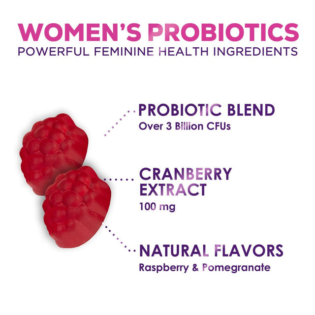 Hello Lovely! Probiotics for Women - Multi Strain Womens Probiotic Gummy W/Cranberry for Vaginal, Digestive, Ph & Immune Health Support, 3 Billion CFU Prebiotic & Probiotic Supplement - 120 Gummies