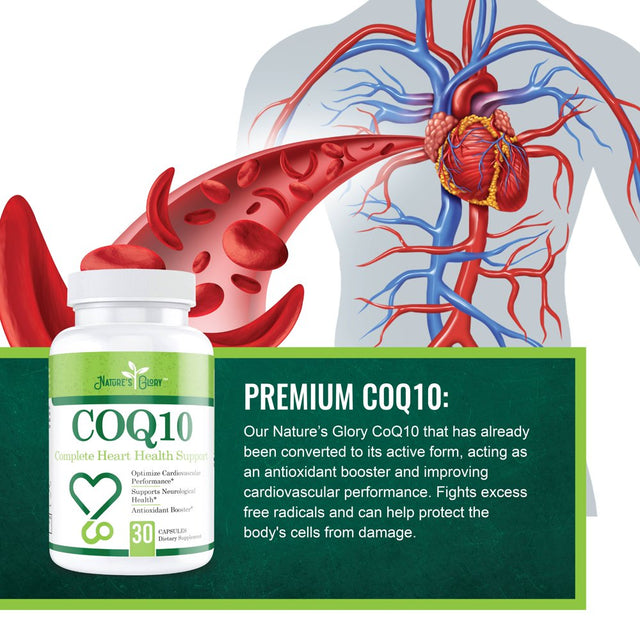 Coq10 Capsules - Promotes Heart & Brain Health for Increased Energy and Stamina – Powerful Antioxidant, Non-Gmo, Dietary Supplement - 30 Capsules