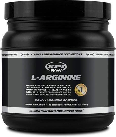 XPI RAW L-Arginine Powder(500G), 100 Servings, Non-Gmo, Pure L-Arginine Powder