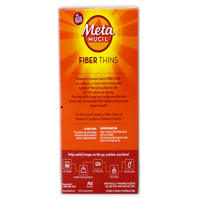 Metamucil Fiber Thins Cinnamon Spice - 12Ct