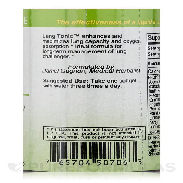 Lung Tonic - 60 Fast-Acting Softgels by Herbs Etc