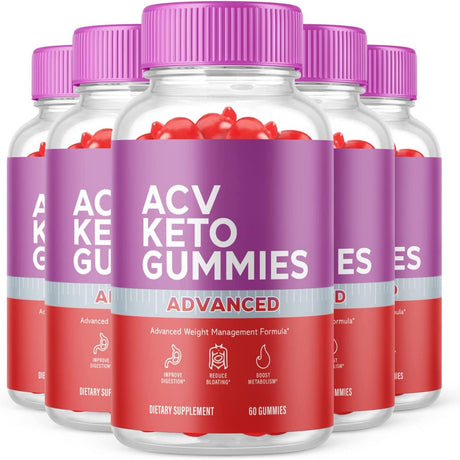 (5 Pack) ACV Keto Gummies - Supplement for Weight Loss - Energy & Focus Boosting Dietary Supplements for Weight Management & Metabolism - Fat Burn - 300 Gummies