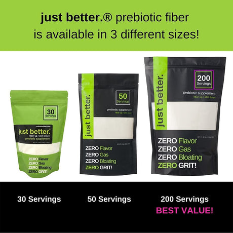 Prebiotic Fiber Supplement for a Healthy Gut | Fiber Powder with Zero Grit Zero Taste and No Bloating or Gas | Feel Full Faster | Keto Non-Gmo Gluten Free Vegan 200 Servings