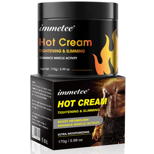 Hot Cream for Belly Fat Burner, Hot Cream Cellulite and Fat Burner, Sweat Fat Burning Gel, Workout Enhancer for Shaping Waist, Abdomen and Buttocks Slimming Cream for Men and Women-170G