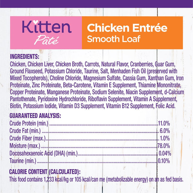 Wellness Complete Health Kitten Canned Wet Cat Food, Chicken Pate, 3 Ounces (Pack of 24)