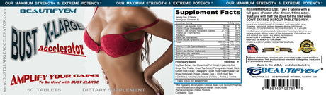 Bust X-Large Accelerator – Get Larger, Fuller, Firmer Bigger Breasts. 60 Tablets.